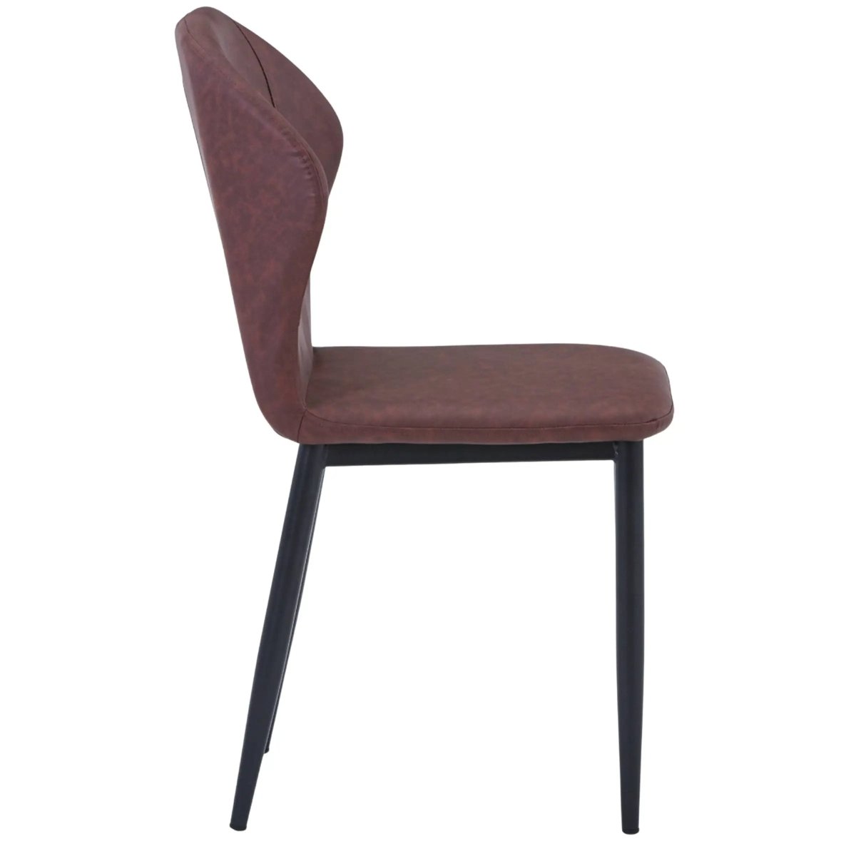 Mosaic Modern Dining Chair Upholstered Leather Vinyl Accent Chair with Curved Back Plum Purple Dining Chair Leisuremod
