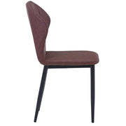 Mosaic Modern Dining Chair Upholstered Leather Vinyl Accent Chair with Curved Back Plum Purple Dining Chair Leisuremod