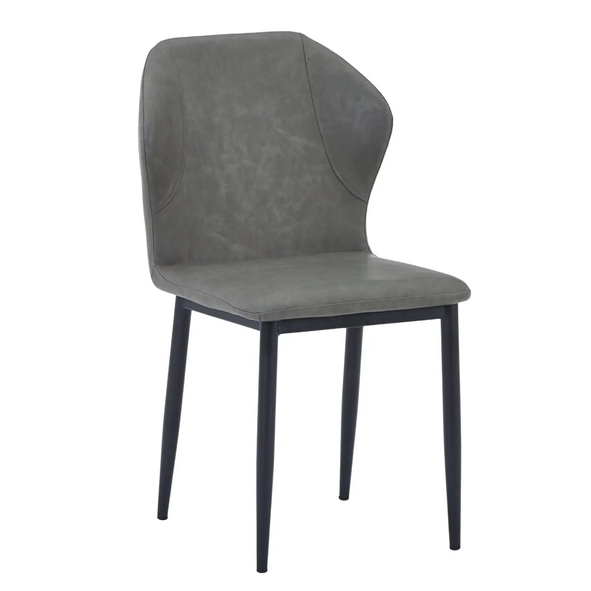 Mosaic Modern Dining Chair Upholstered Leather Vinyl Accent Chair with Curved Back Moss Green Dining Chair Leisuremod