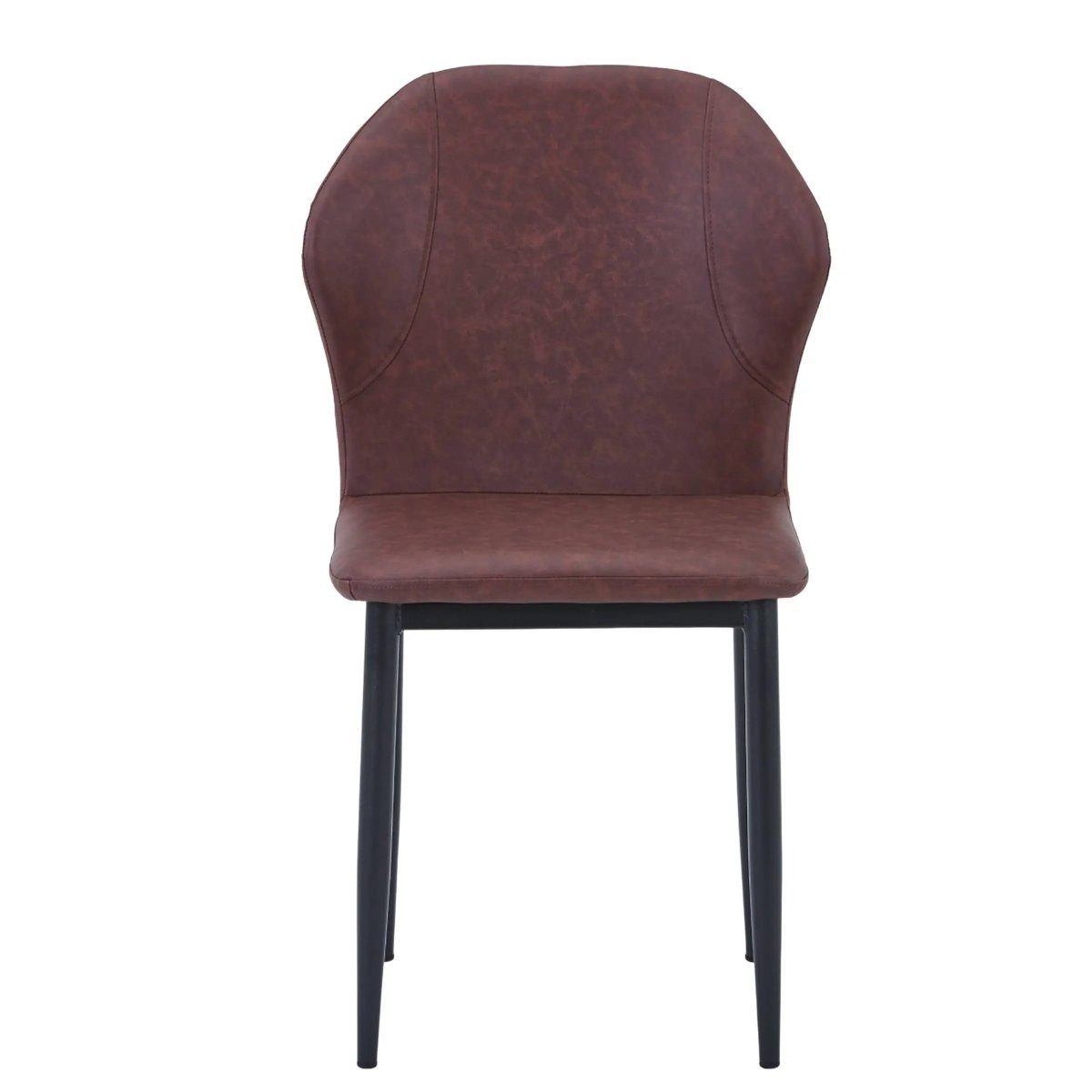 Mosaic Modern Dining Chair Upholstered Leather Vinyl Accent Chair with Curved Back Plum Purple Dining Chair Leisuremod