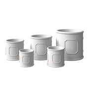 Meadow 5-Piece Fiberstone and MGO Clay Planter Set, Mid-Century Modern Round Planter Pot for Indoor and Outdoor - Elax Furniture