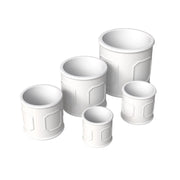 Meadow 5-Piece Fiberstone and MGO Clay Planter Set, Mid-Century Modern Round Planter Pot for Indoor and Outdoor - Elax Furniture