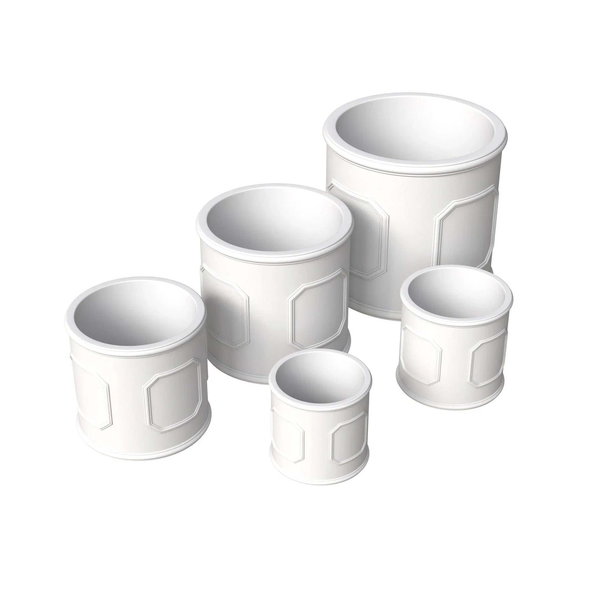 Meadow 5-Piece Fiberstone and MGO Clay Planter Set, Mid-Century Modern Round Planter Pot for Indoor and Outdoor - Elax Furniture