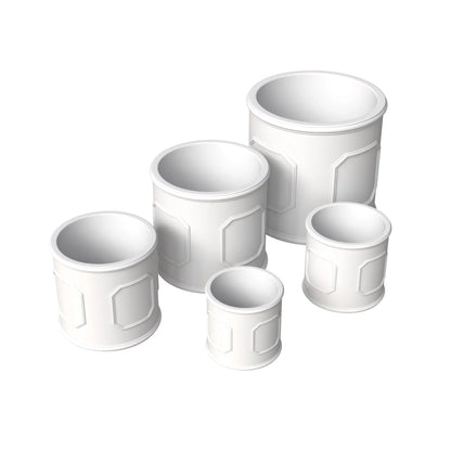 Meadow 5-Piece Fiberstone and MGO Clay Planter Set, Mid-Century Modern Round Planter Pot for Indoor and Outdoor - Elax Furniture