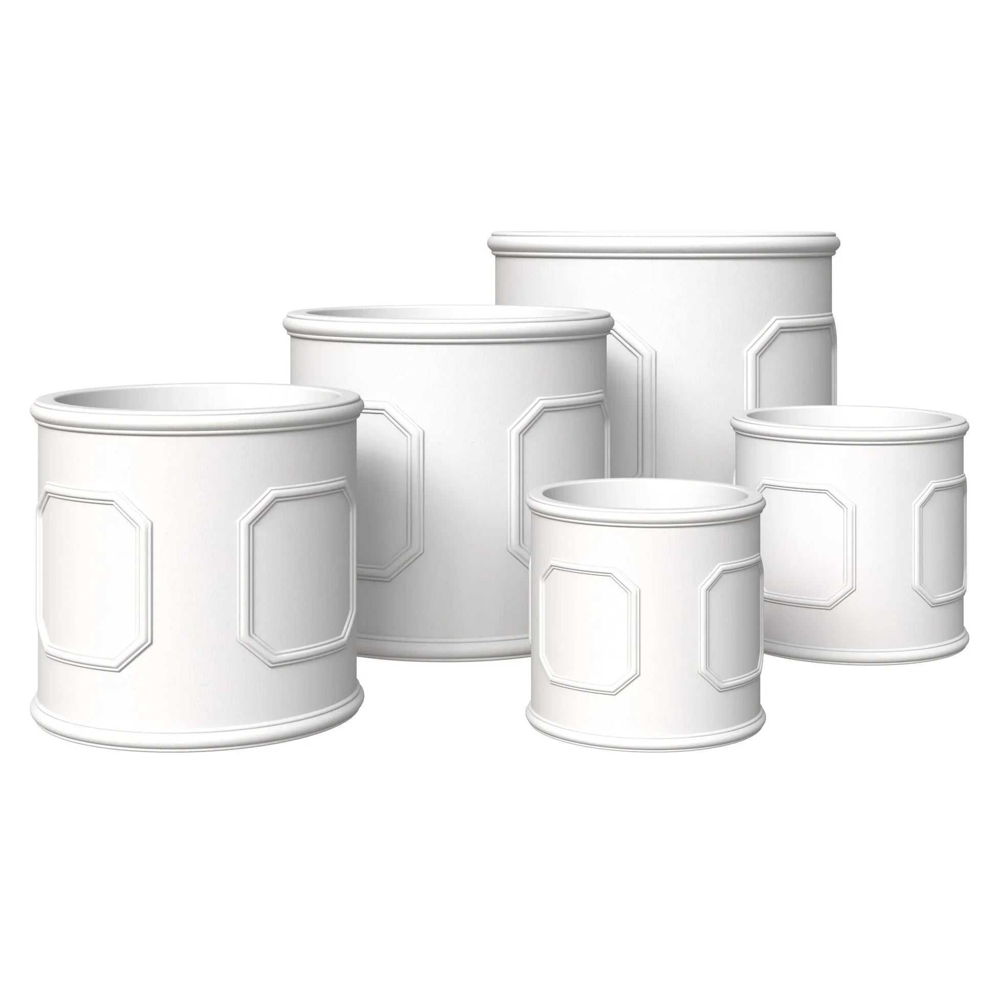 Meadow 5-Piece Fiberstone and MGO Clay Planter Set, Mid-Century Modern Round Planter Pot for Indoor and Outdoor - Elax Furniture