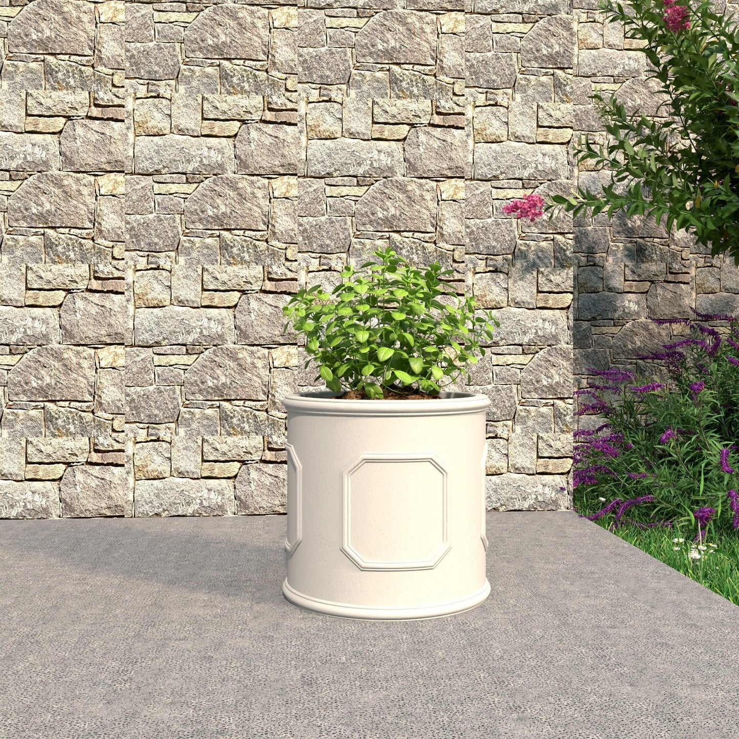 Meadow Fiberstone and MGO Clay Modern Round Planter Pot for Indoor and Outdoor - Elax Furniture