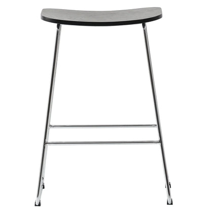 Melrose Modern Wood Counter Stool With Chrome Frame Set of 2 - Elax Furniture