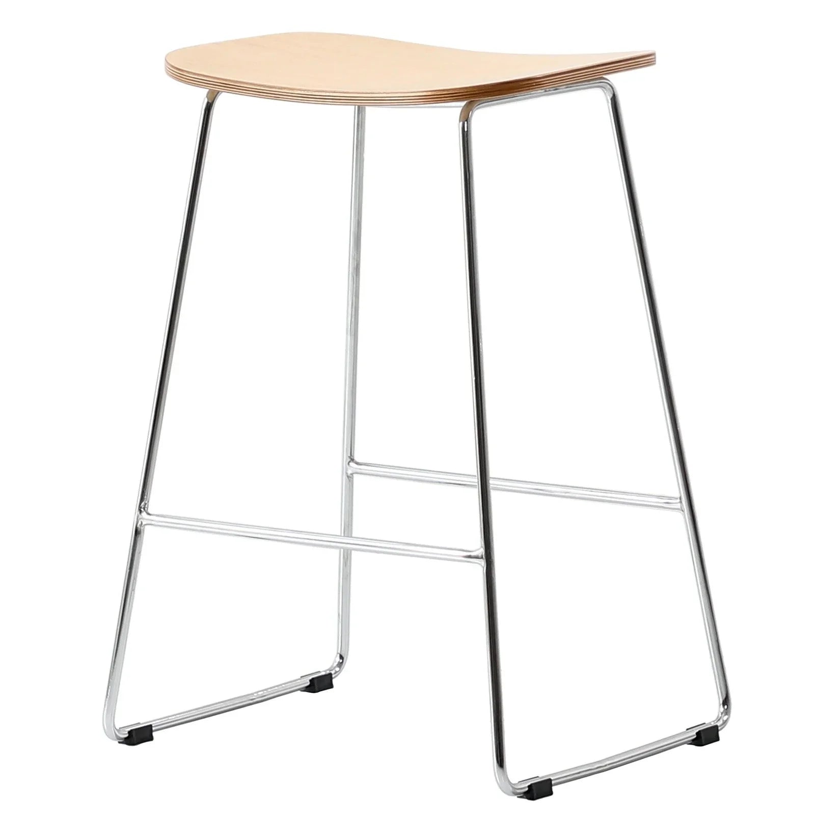 Melrose Modern Wood Counter Stool With Chrome Frame Set of 4 - Elax Furniture