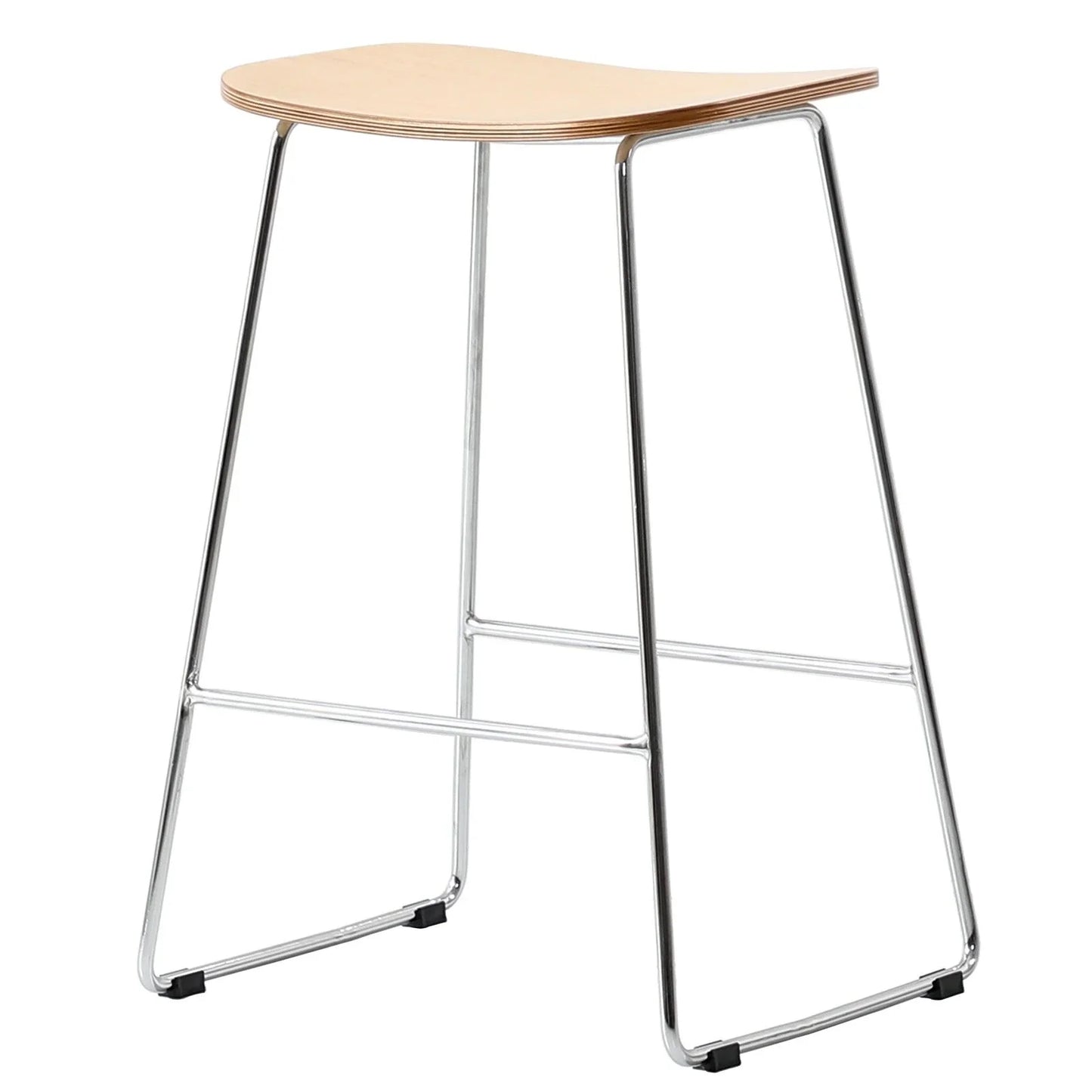 Melrose Modern Wood Counter Stool With Chrome Frame - Elax Furniture