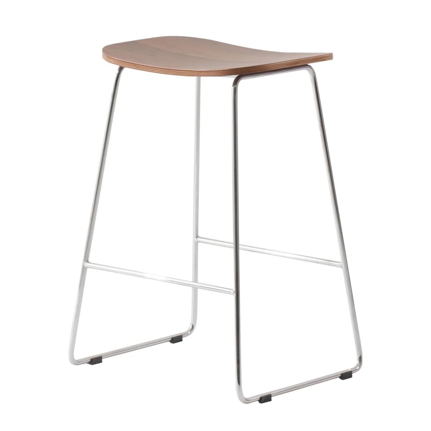 Melrose Modern Wood Counter Stool With Chrome Frame - Elax Furniture