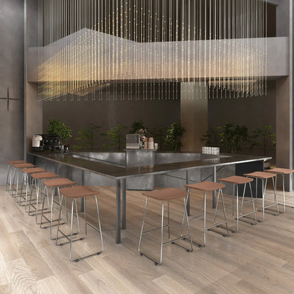 Melrose Modern Wood Counter Stool With Chrome Frame - Elax Furniture