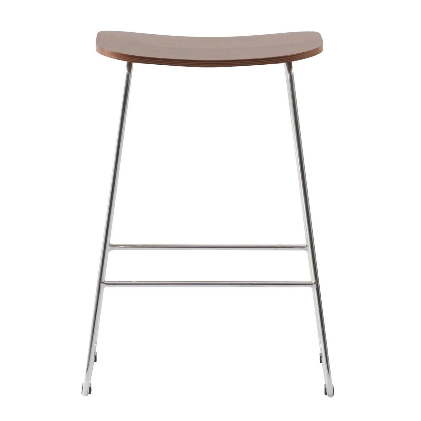 Melrose Modern Wood Counter Stool With Chrome Frame - Elax Furniture