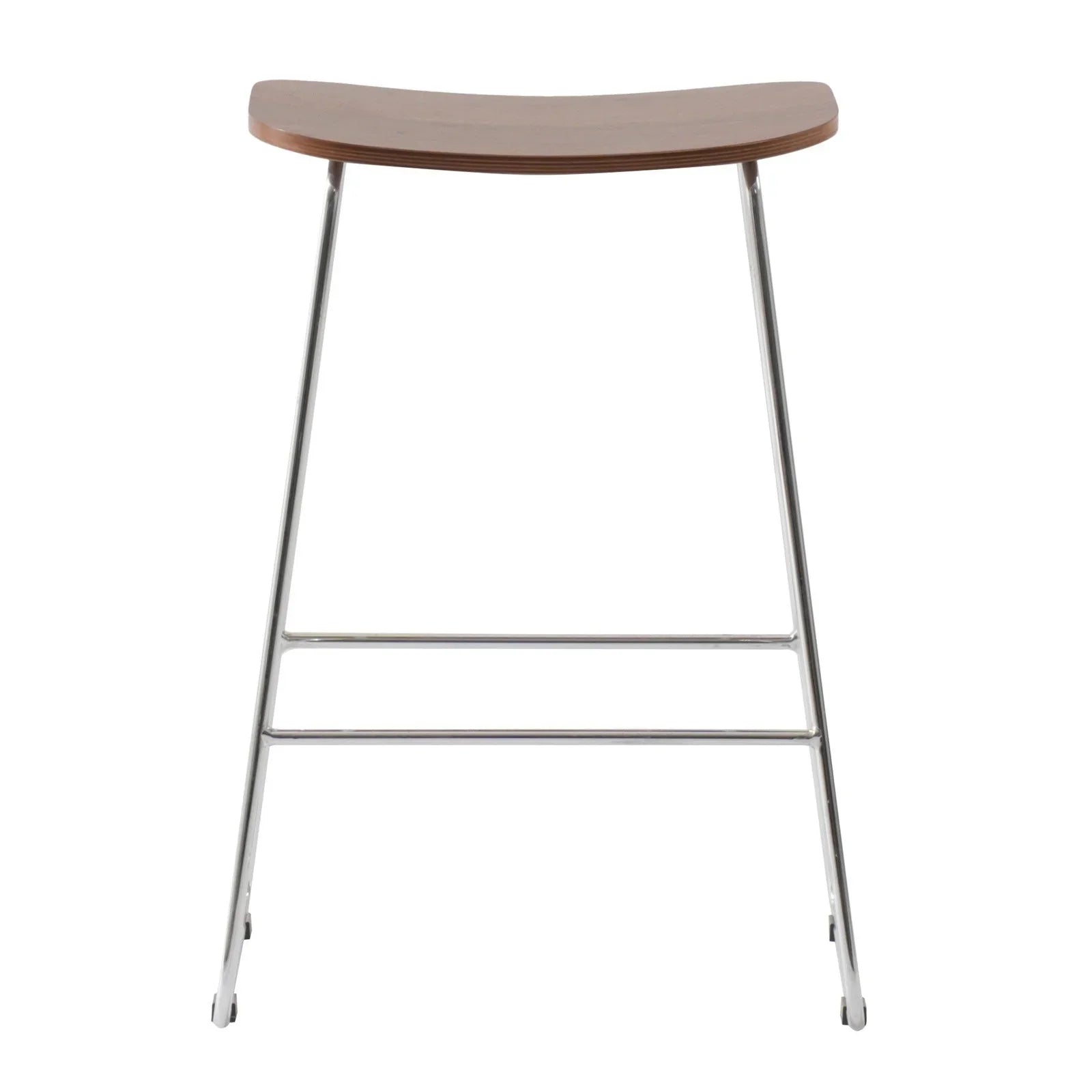 Melrose Modern Wood Counter Stool With Chrome Frame - Elax Furniture