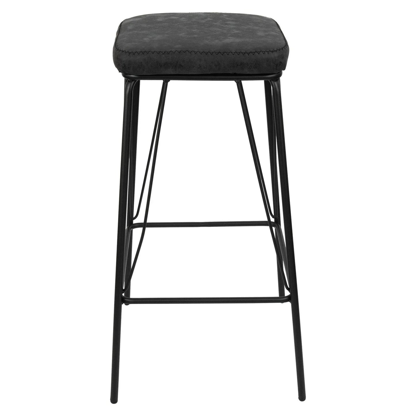 Millard Leather Bar Stool With Metal Frame Set of 2 - Elax Furniture