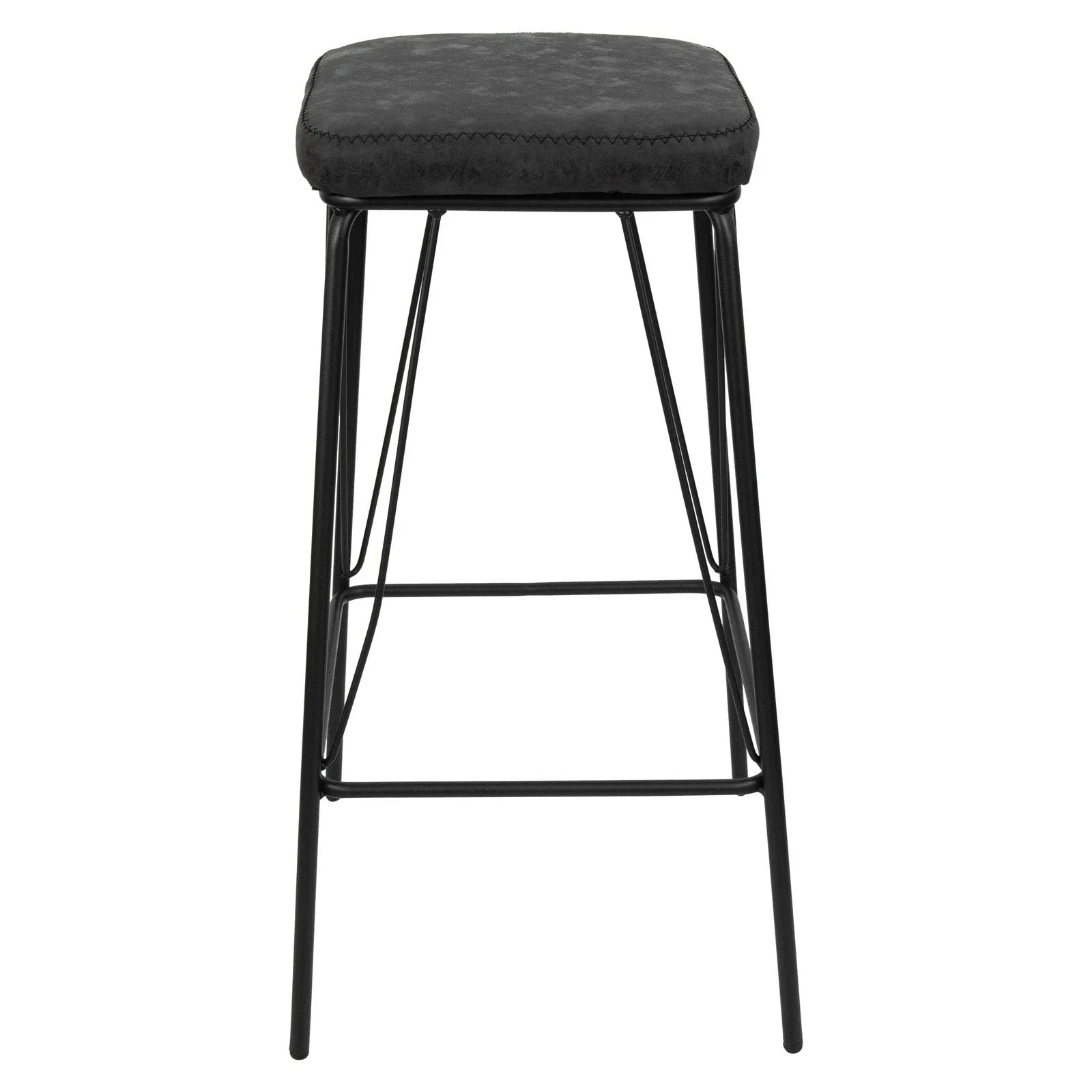 Millard Leather Bar Stool With Metal Frame Set of 2 - Elax Furniture