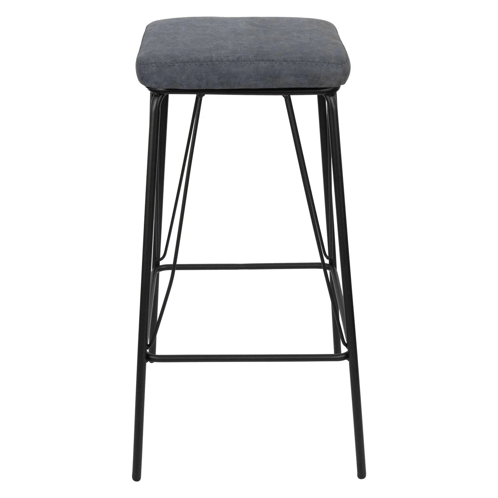 Millard Leather Bar Stool With Metal Frame Set of 2 - Elax Furniture