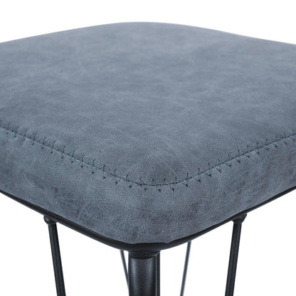 Millard Leather Bar Stool With Metal Frame Set of 2 - Elax Furniture