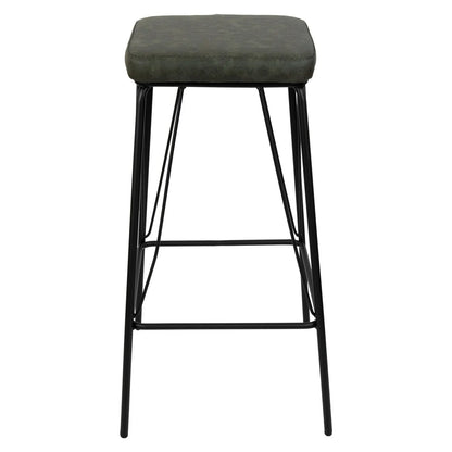 Millard Leather Bar Stool With Metal Frame Set of 2 - Elax Furniture