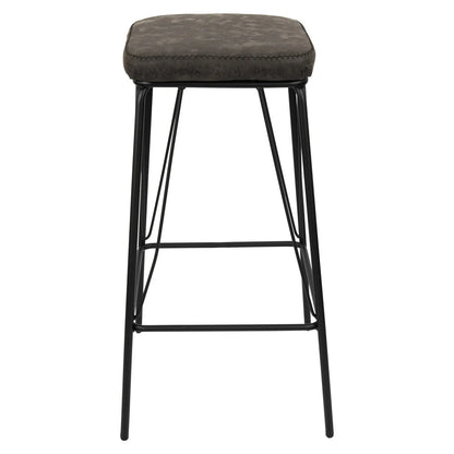 Millard Leather Bar Stool With Metal Frame Set of 2 - Elax Furniture