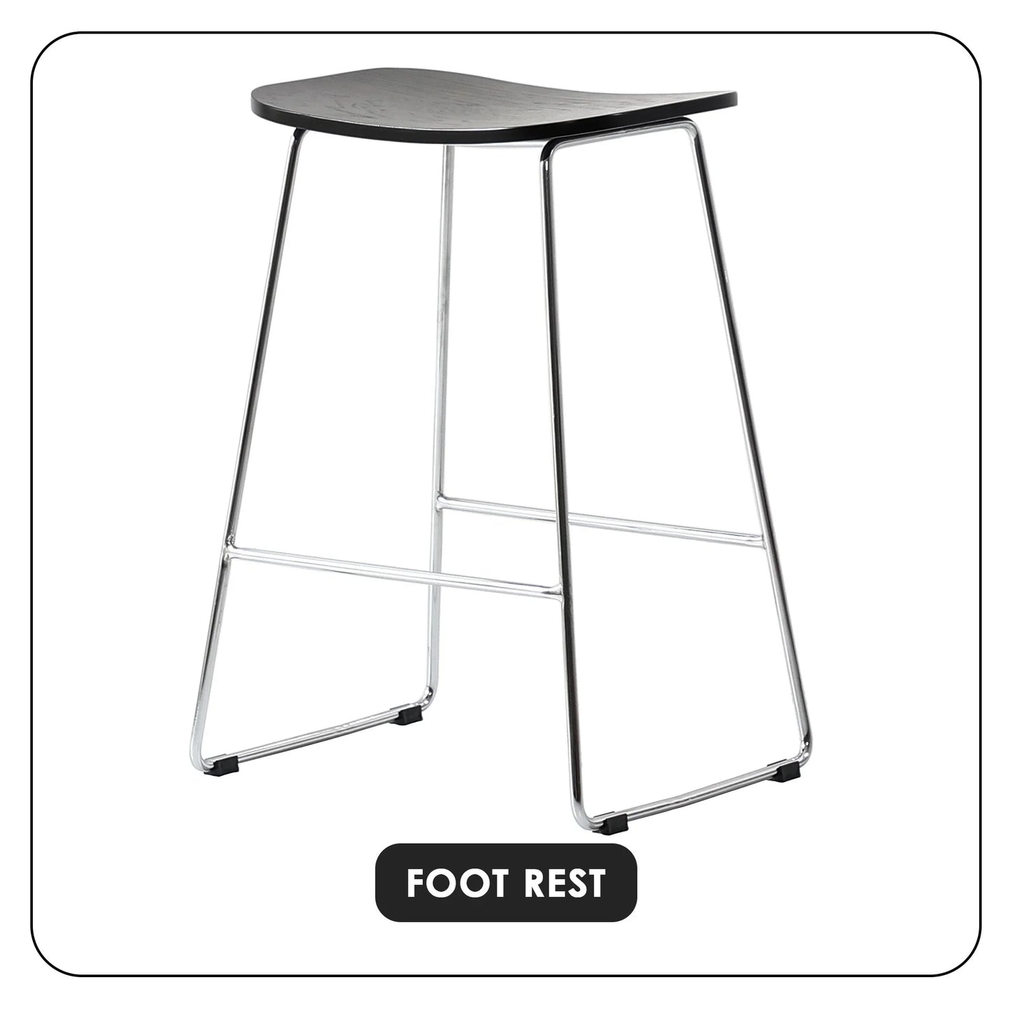 Melrose Modern Wood Counter Stool With Chrome Frame - Elax Furniture