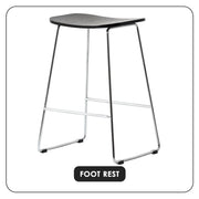 Melrose Modern Wood Counter Stool With Chrome Frame - Elax Furniture