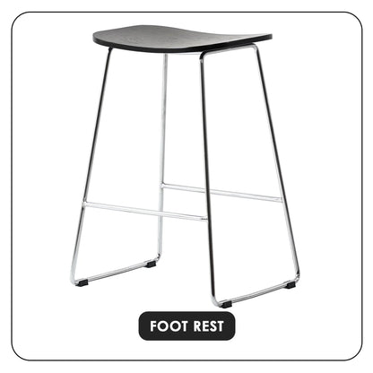 Melrose Modern Wood Counter Stool With Chrome Frame - Elax Furniture