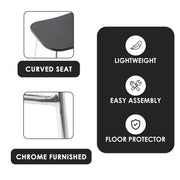 Melrose Modern Wood Counter Stool With Chrome Frame - Elax Furniture