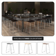 Melrose Modern Wood Counter Stool With Chrome Frame - Elax Furniture