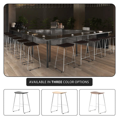 Melrose Modern Wood Counter Stool With Chrome Frame - Elax Furniture