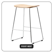 Melrose Modern Wood Counter Stool With Chrome Frame - Elax Furniture