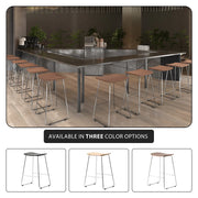 Melrose Modern Wood Counter Stool With Chrome Frame - Elax Furniture