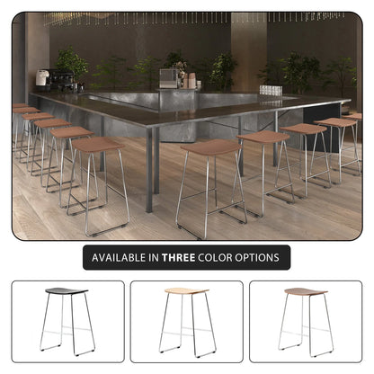 Melrose Modern Wood Counter Stool With Chrome Frame - Elax Furniture