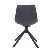 Markley Modern Leather Swival Dining Chair With Metal Legs - Elax Furniture