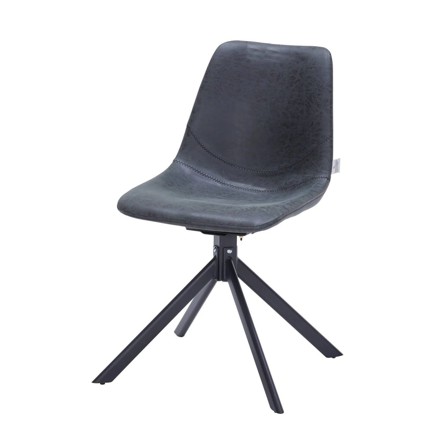 Markley Modern Leather Swival Dining Chair With Metal Legs - Elax Furniture