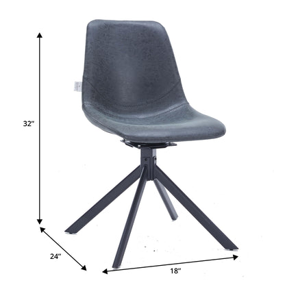 Markley Modern Leather Swival Dining Chair With Metal Legs - Elax Furniture