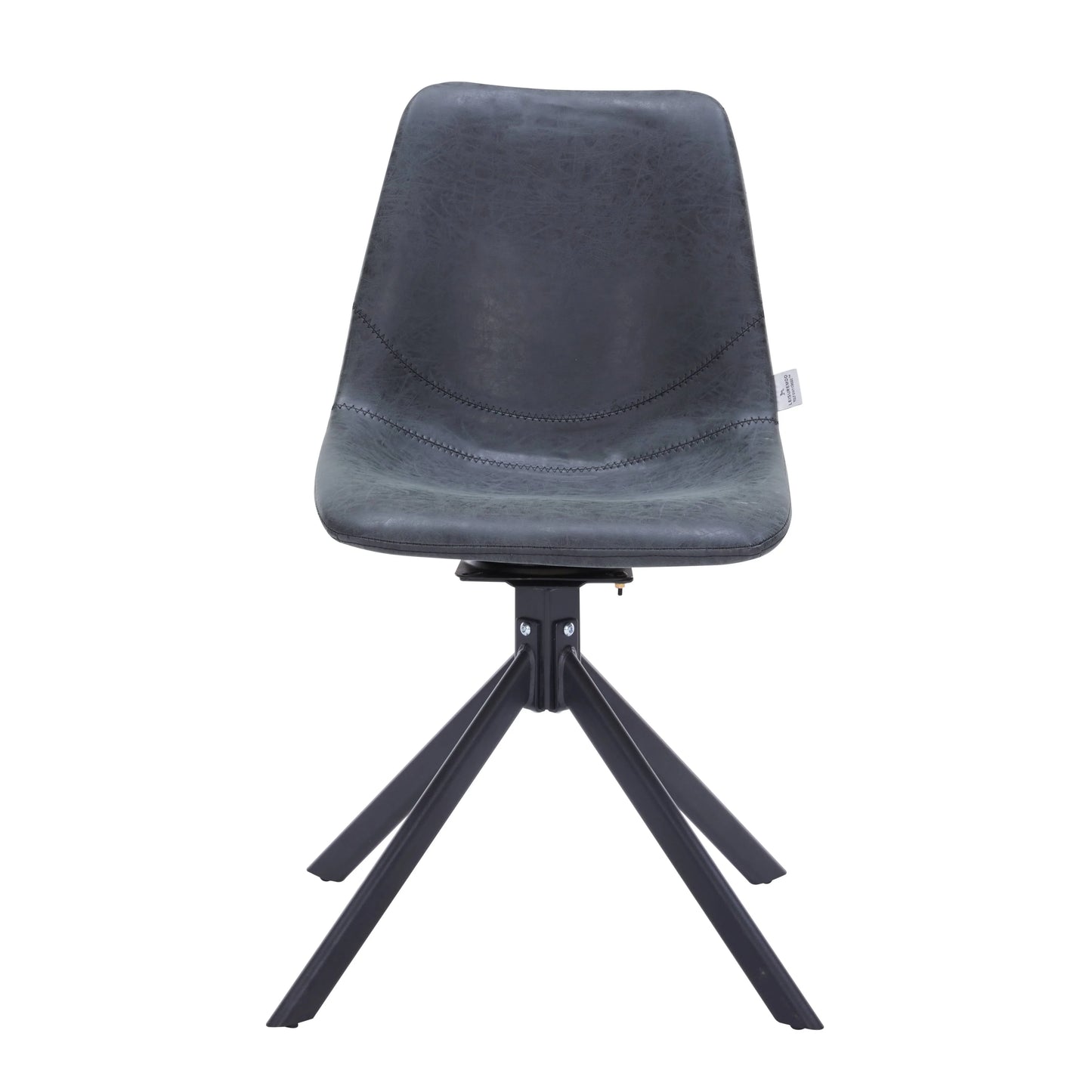 Markley Modern Leather Swival Dining Chair With Metal Legs - Elax Furniture