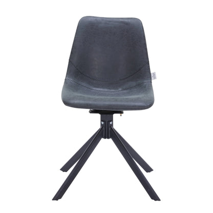 Markley Modern Leather Swival Dining Chair With Metal Legs - Elax Furniture