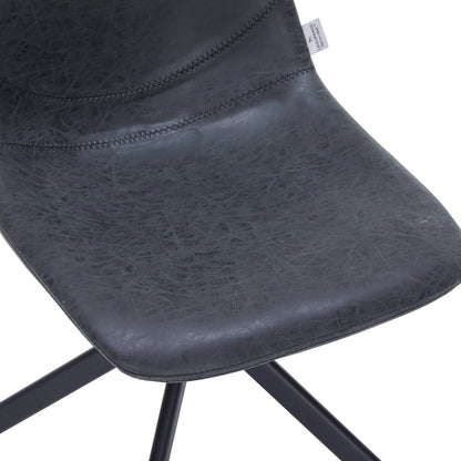 Markley Modern Leather Swival Dining Chair With Metal Legs - Elax Furniture