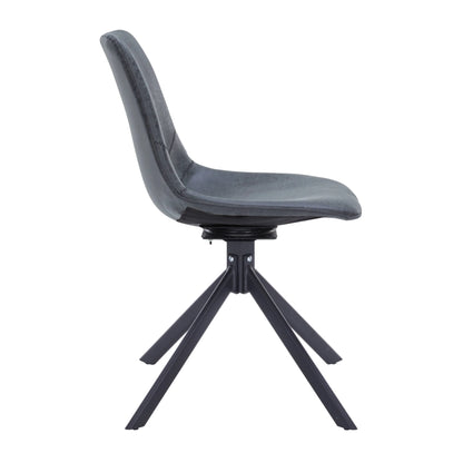 Markley Modern Leather Swival Dining Chair With Metal Legs - Elax Furniture