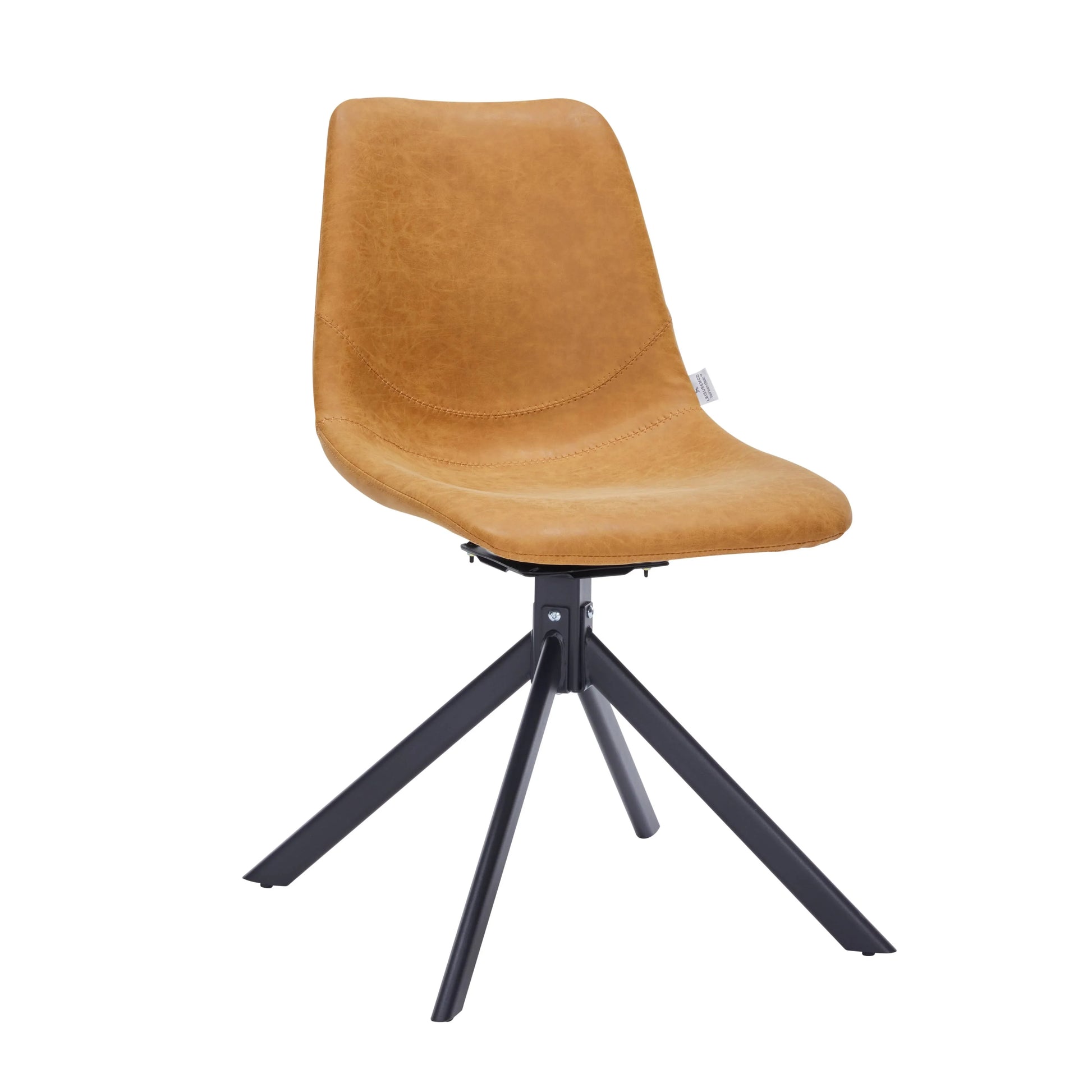 Markley Modern Leather Swival Dining Chair With Metal Legs - Elax Furniture