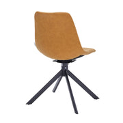 Markley Modern Leather Swival Dining Chair With Metal Legs - Elax Furniture