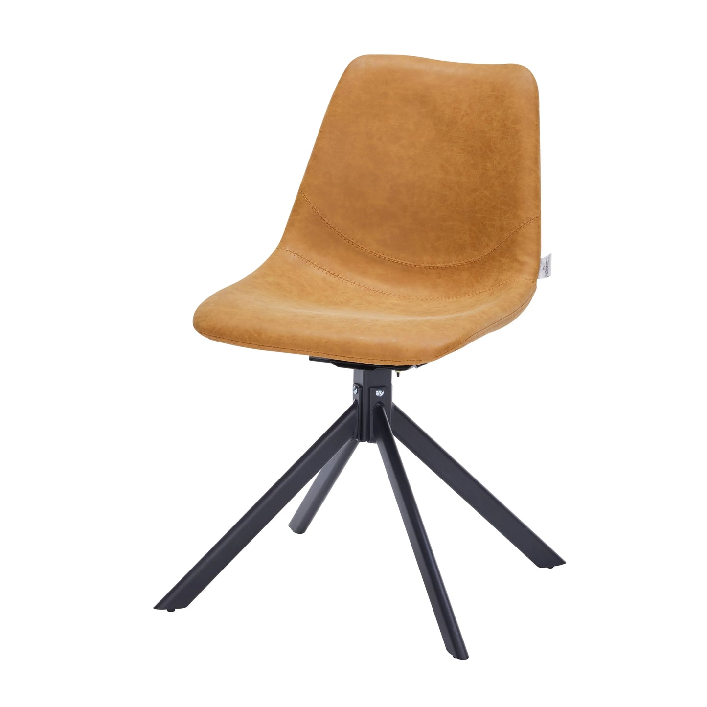 Markley Modern Leather Swival Dining Chair With Metal Legs - Elax Furniture