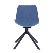 Markley Modern Leather Swival Dining Chair With Metal Legs - Elax Furniture