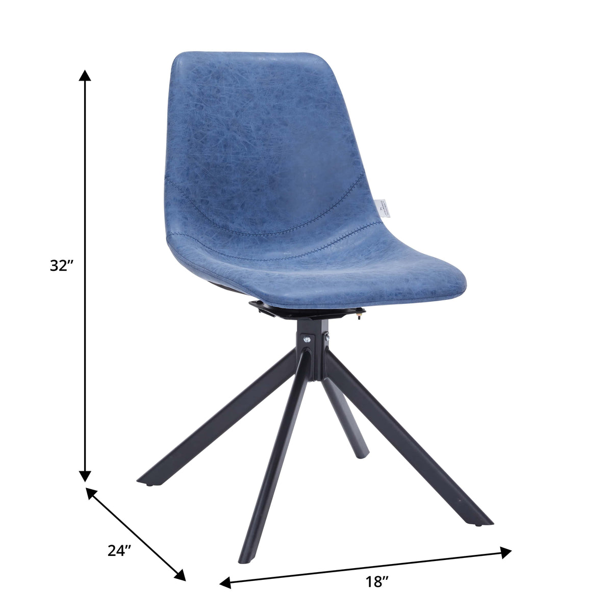 Markley Modern Leather Swival Dining Chair With Metal Legs - Elax Furniture