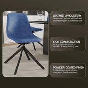 Markley Modern Leather Swival Dining Chair With Metal Legs - Elax Furniture
