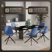 Markley Modern Leather Swival Dining Chair With Metal Legs - Elax Furniture