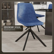 Markley Modern Leather Swival Dining Chair With Metal Legs - Elax Furniture
