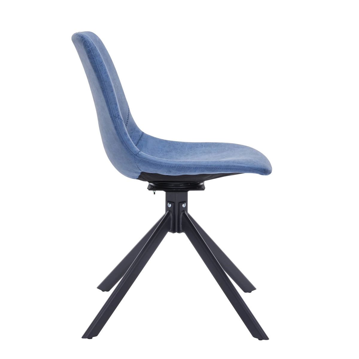 Markley Modern Leather Swival Dining Chair With Metal Legs - Elax Furniture