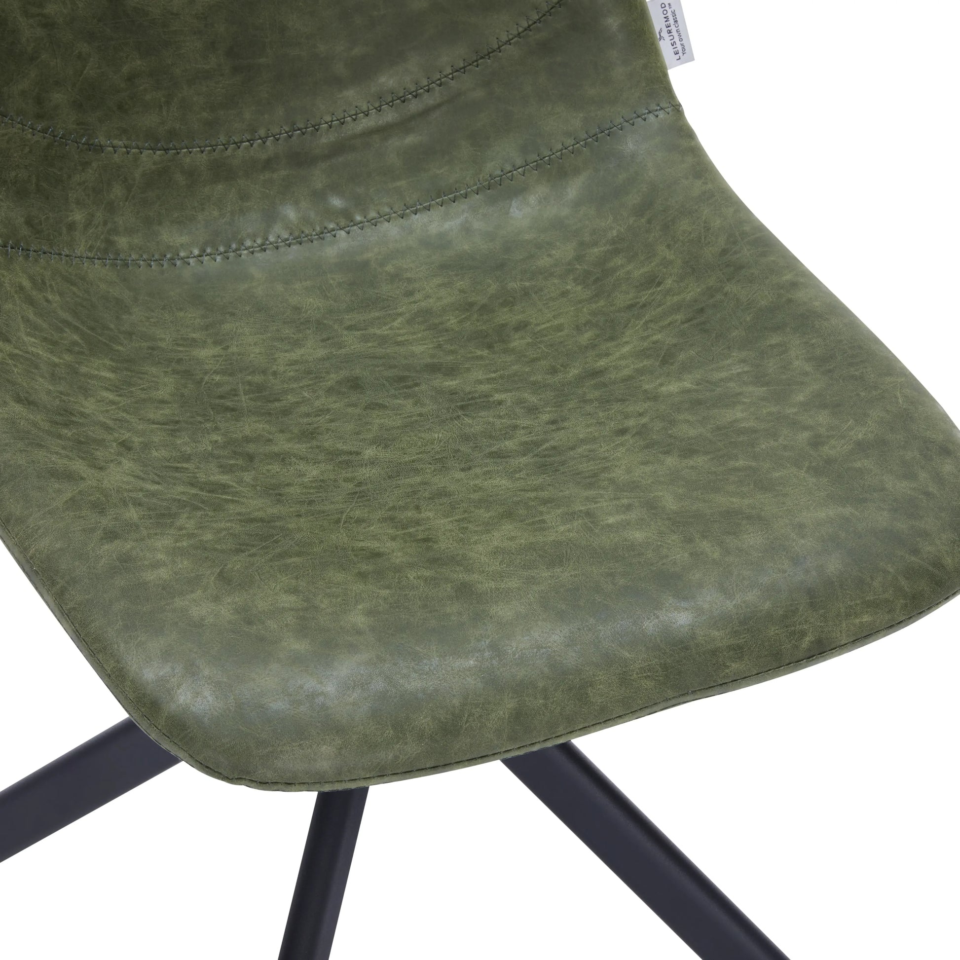 Markley Swivel Leather Dining Side Chair with Durable Iron Legs Set of 2 - Elax Furniture