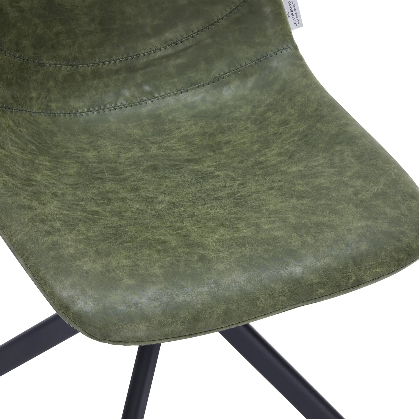 Markley Swivel Leather Dining Side Chair with Durable Iron Legs Set of 4 - Elax Furniture